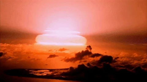 Atomic bomb explosion.