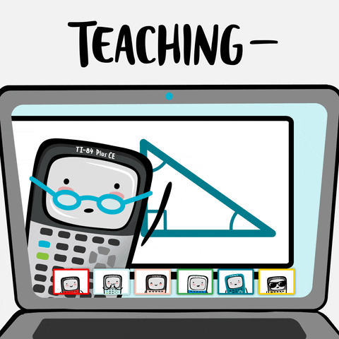 An animation of an online math class. The text reads, 'Teaching — it adds up!'