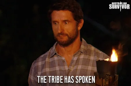 The host of Survivor extinguishes a tiki torch and says, 