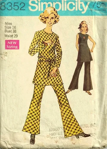 An illustrated woman dancing on the cover of a sewing pattern.