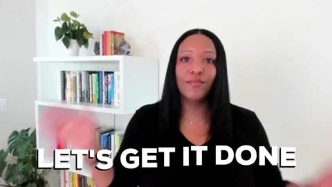 A woman claps her hands and says, "Let's get it done."