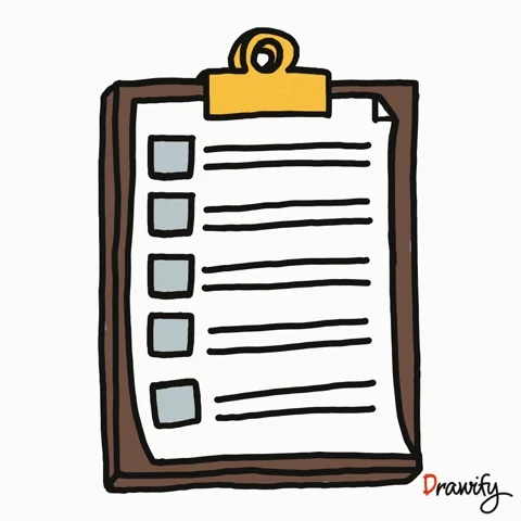 A to-do list being checked off.