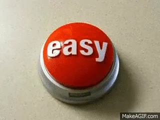 A hand presses a large red button that is labelled 