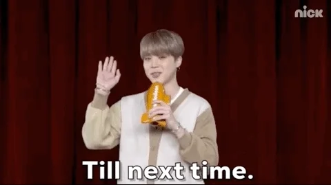 A man on a stage waves goodbye and says, "'Till next time."
