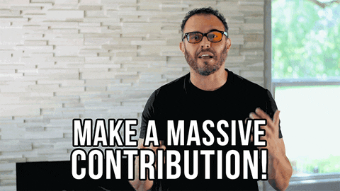 Man saying 'make a massive contribution'