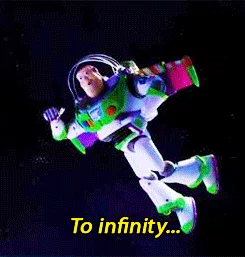  Buzz Lightyear flying and shouting “To infinity and beyond!” 