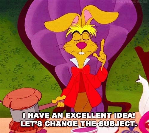 The Marsh Hare in Alice in Wonderland saying, 