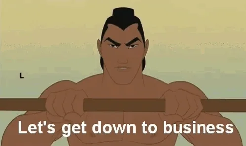 Li Shang from Mulan holding up a stick and singing 