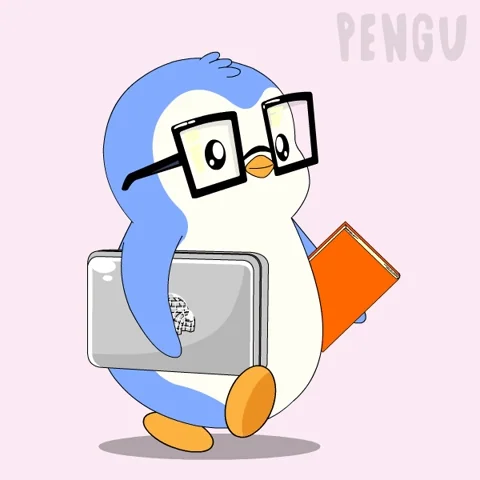 A penguin walking with a briefcase and folder.