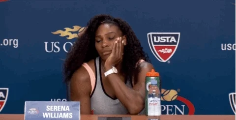 Serena Williams saying 'Just being honest.'