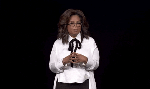 Gif of Oprah giving an inspiring speech. 