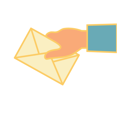 A hand with an envelope