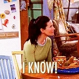 Monica from FRIENDS saying “I know!”