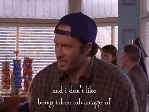 A man telling another person, 