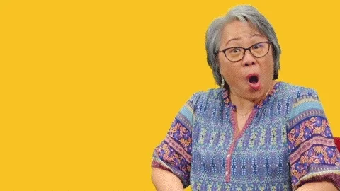 A happy person saying, 