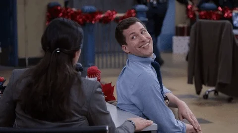 GIF: Jack Paralta, a character from Brooklyn 99, gives Amy Santiago a thumbs up.