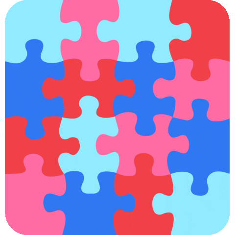 puzzle pieces with no impmage animated to fill a square