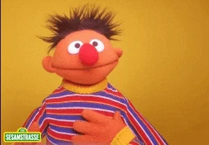 GIF: Happy Ernie with an idea! (by Sesame Street)