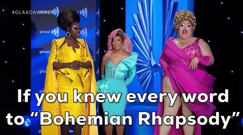 A drag queen says, 'If you knew every word to Bohemian Rhapsody, I think you can handle using the pronoun 'they'.'