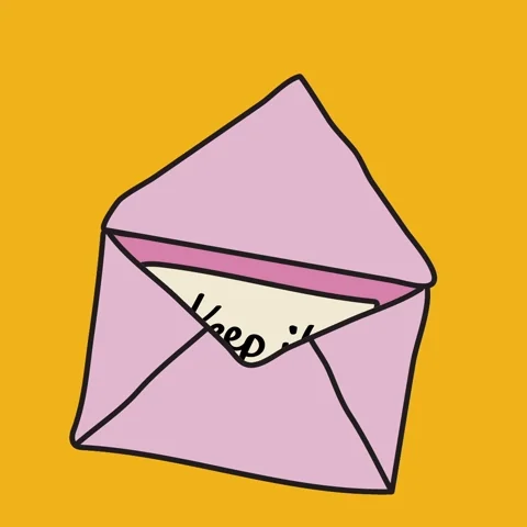 A pink envelope with “Keep it REAL!” note encouraging honest, authentic communication.