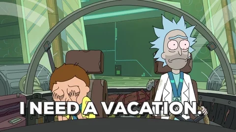 Rick and Morty are in a non-moving space ship sobbing and whining. The text reads, 