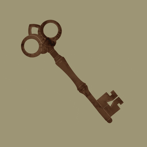 Animated image of an antique key