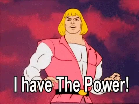He-Man holds a sword. glowing with energy. He says, 