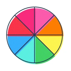 A color wheel spinning.