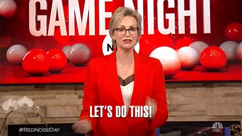 Jane Lynch on Game Night exclaiming, 