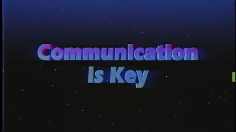 The phrase 'Communication is Key' over an outer space background with a key flying in from the right.