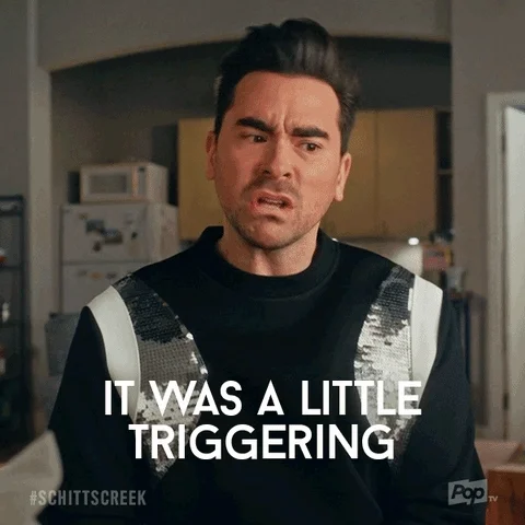 Schitt's Creek  TV series character with the words 