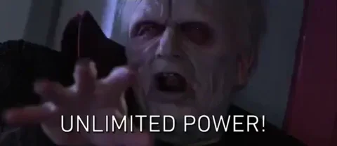 Emperor Palpatine from Star Wars screaming, 