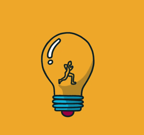 A person running inside a lightbulb