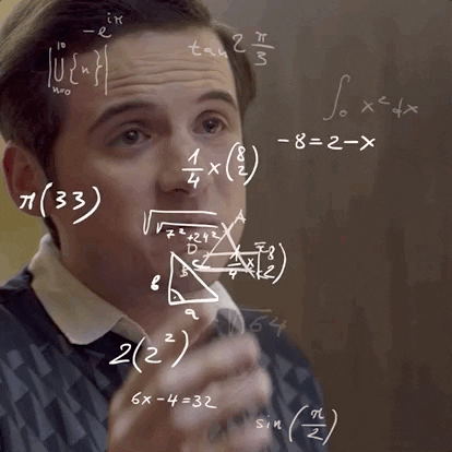 A man citing math formulas