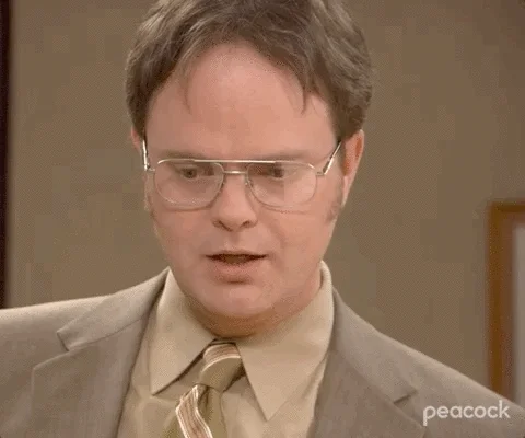 Dwight from The Office says, 'Give me control.'