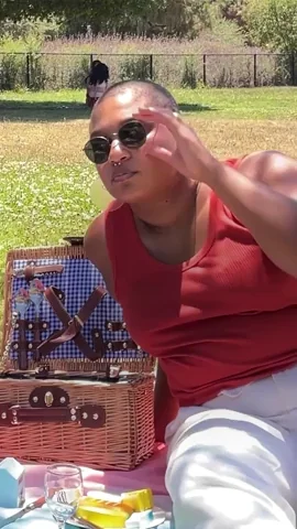 A woman lifts her glasses, squints and shakes her head . Text reads 'That's a "No" for Me Dawg'