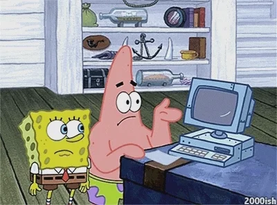 Overwhelmed by chaos at work, Patrick Star goes full meltdown mode and starts attacking his computer!