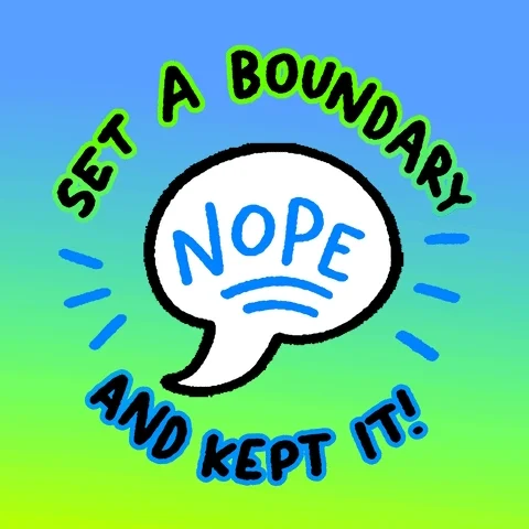 A speech bubble that reads: 