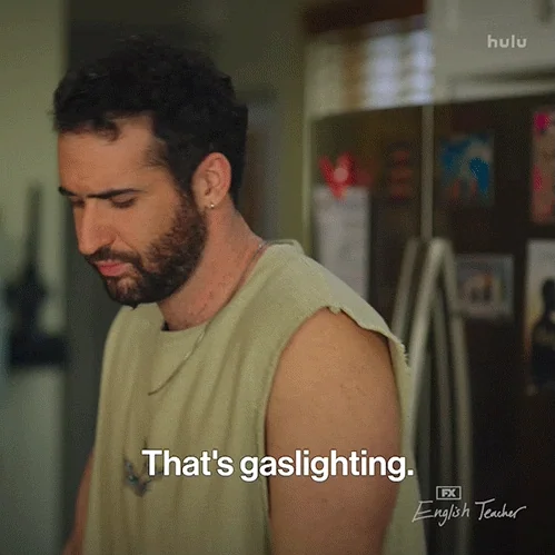 A man points and says, 