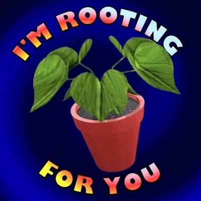 A plant on a blue background with the caption: 