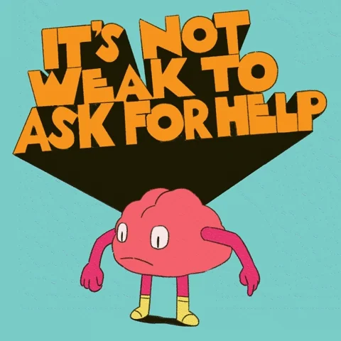 A strong cartoon brain with text 