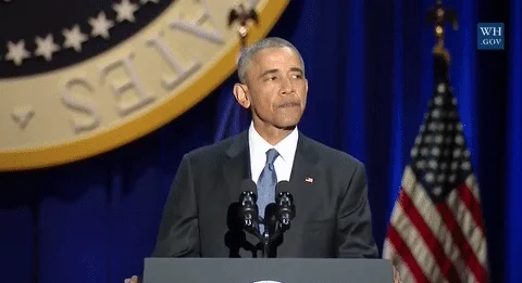 Barack Obama giving a speech.