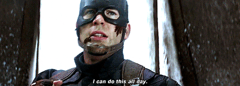 Captain America says 'I can do this all day.'