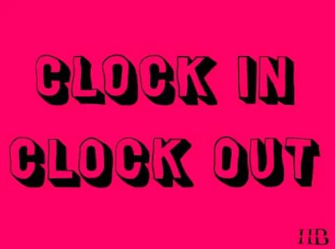 Black block letters on a pink background that read 