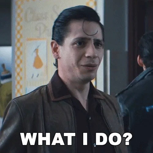 A man asks, "What do I do?"