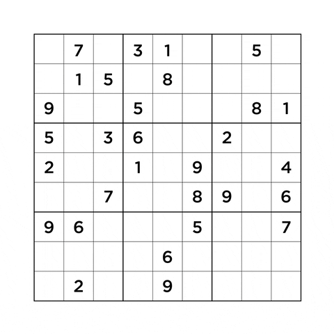 A Sudoku Puzzle, with a few numbers added to rows and columns