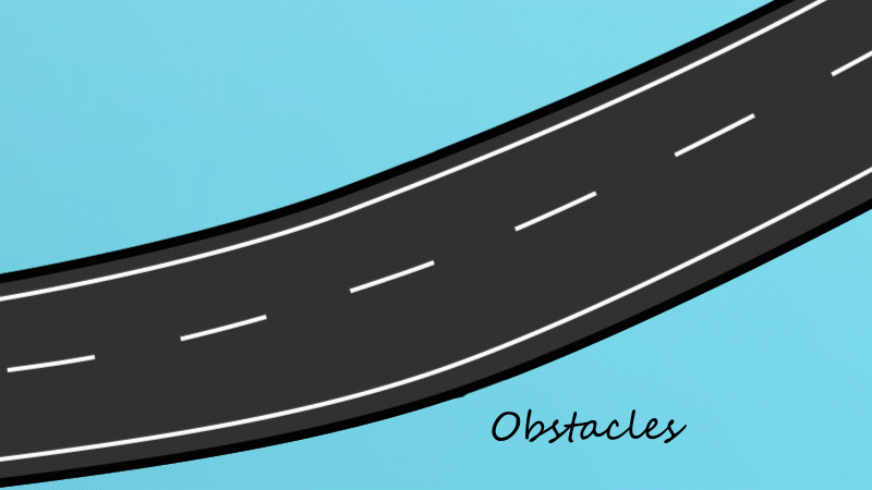 Created by Joanna Vieira. A break in the road representing obstacles that may occur during the project cycle.