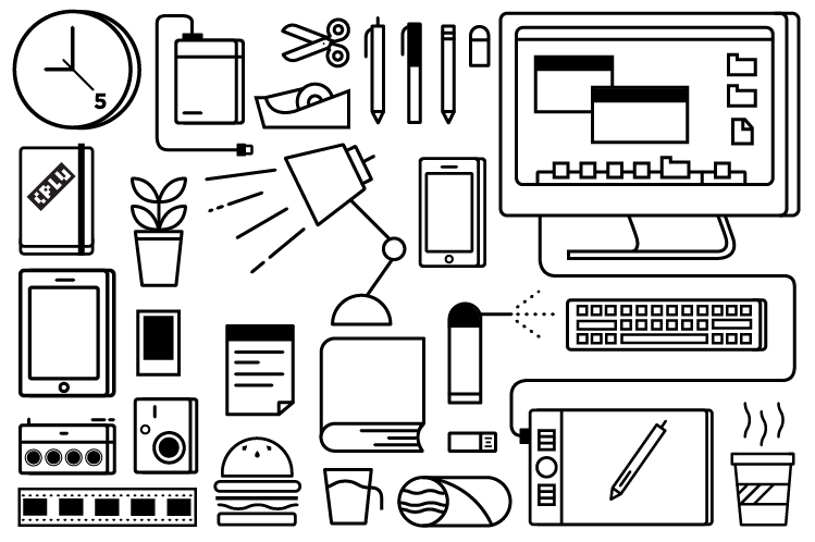 Illustration of workspace objects