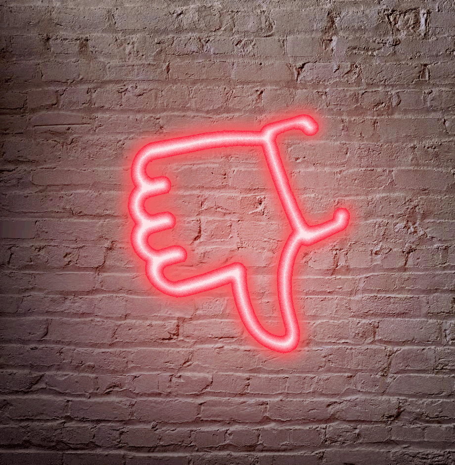 GIF of thumbs down or dislike icon 