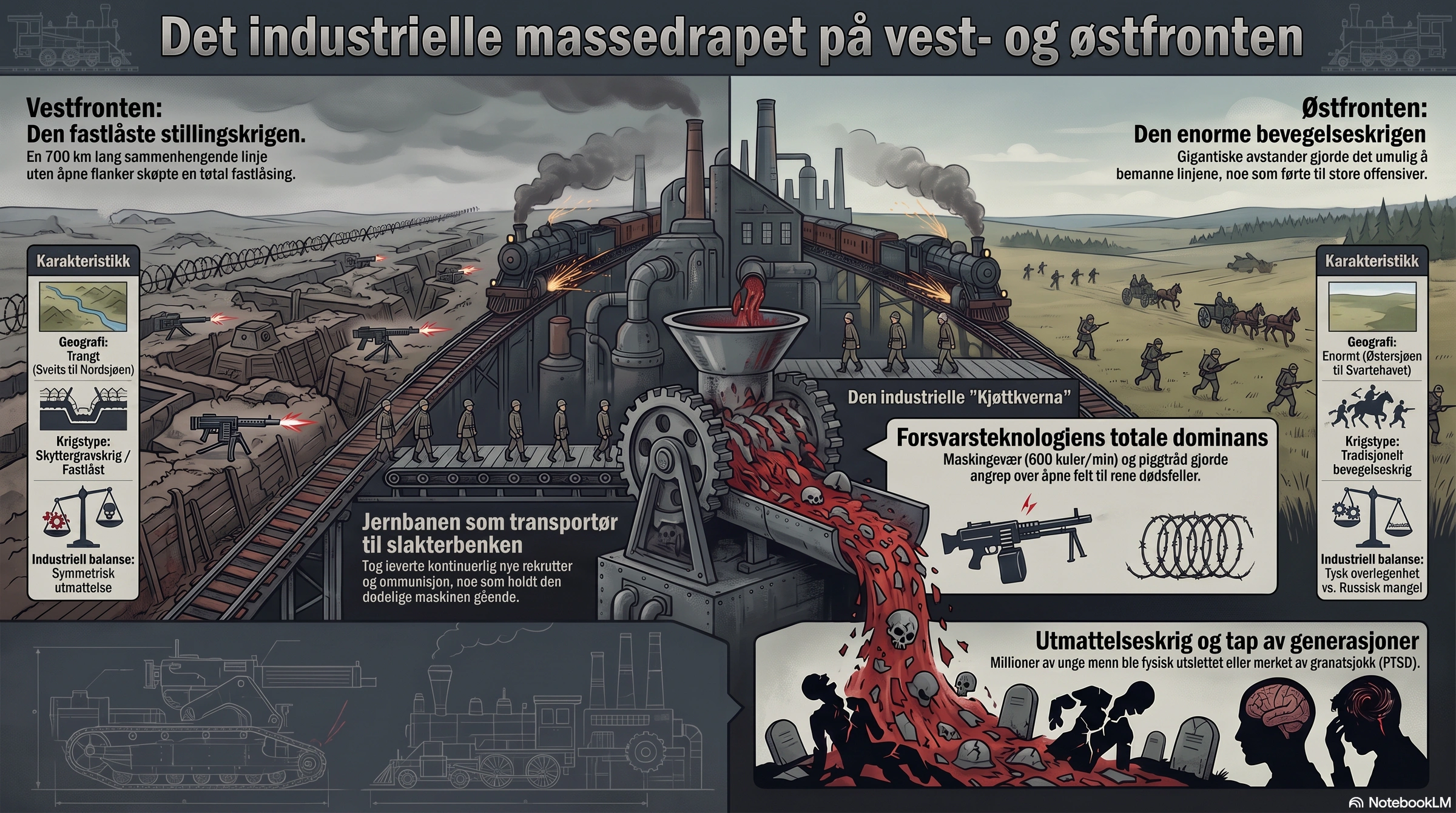 Det industrielle massedrapet på vest- og østfronten